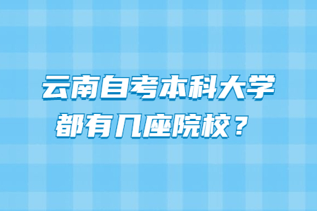 云南自考本科大学都有几座院校？