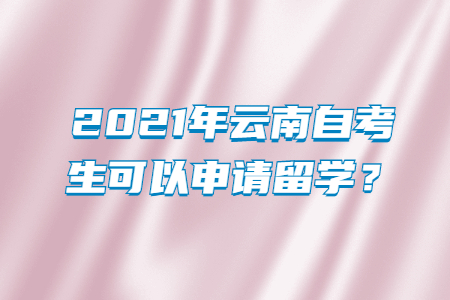 2021年云南自考生可以申请留学？